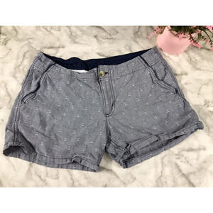 VINTAGE Columbia Shorts Women 8 Blue Logo Lightweight Fishing Hiking 100% Cotton